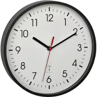 Famanu – Analoge wandklok met radiogestuurd uurwerk, klassiek ontwerp met glazen kap, voor thuis of op kantoor, 24,5 cm