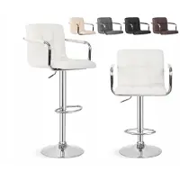 Miadomodo Set van 2 Witte Barstoelen Kunstleer 83 cm - Verstelbaar & Draaibaar