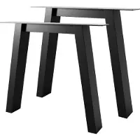 MetaloPro Tafelpoten Thusia Lite Extreme - 2x Zwarte Robuuste Metalen Tafelpoten In Trapeziumvorm Voor Moderne Huishoudens En Kantoren