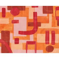 IXXI Kenia, Studio Maren - 100 x 80 cm - Grote wanddecoratie en posters - Kleurrijk, Abstract, Kwaststreken, Speels, Eetkamer, Muziekkamer