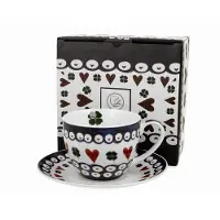 Duo INDIGO 3 Porseleinen Kop & Schotel 250ml - Geluk op Tafel