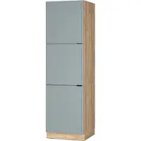 Vicco Hoge kast Fame-Line Licht blauw-grijs/Goudkleurig Eiken 60 cm, Model 50893