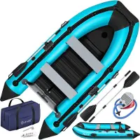 Kesser Rubberboot voor 4 Personen - 3,2m Opblaasbare Boot Set Inclusief Peddels & Pomp
