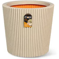 Capi Europe - Vaas conisch Groove NL - 36x34 - Kiezel - Bloempot voor binnen en buiten - Levenslang garantie - Breukbestendig - 100% Recyclebaar - CO2 Neutraal geproduceerd - KGVPE612