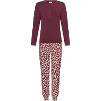 Pastunette Premium - Satin Wild - Pyjama - Modal - Bordeaux/Creme - Maat 48
