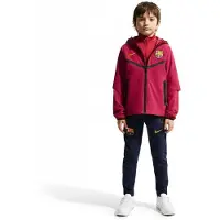 Nike FC Barcelona Tech Woven Trainingspak Hooded Full-Zip 2026-2027 Kids Rood Donkerblauw Geel