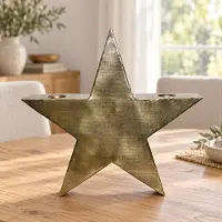 Hoppa! - Kandelaar - Stervormige voor twee kaarsen - Goud - 8 x 43 x 43 cm (B x D x H)