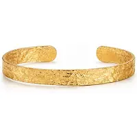 Cilla Jewels Goudkleurige Smalle Dames Bangle Armband met Gehamerde Structuur