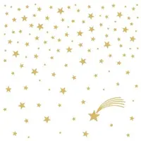 Ppd Lunch servetten Shooting Star white+gold - - 33x33 cm