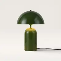 LUSENZ Asteri - Mushroom lamp 40 cm - E14 fitting - Retro design - Dressoir lamp - Groen metaal - Met aan/uit-schakelaar