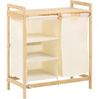 Beliani TOROTAL - Wasmand - Lichtbruin/Wit - Bamboe