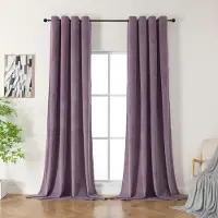 Famanu – Fluwelen gordijnen met ringen, set van 2, ondoorzichtig, 260 x 140 cm, luxe warmte-isolerende gordijnen voor woonkamer en slaapkamer, lichtpaars