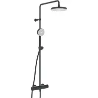 Hansa Micra - Doucheset 200 met thermostaat, Thermo Cool, mat zwart 4435013033