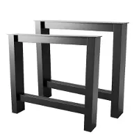 MetaloPro Tafelpoten Etamin Lite Extreme A - 2x Zwarte Robuuste Metalen Poten In A-Rechthoekige Vorm Voor Moderne Eet-, Werk- En Vergadertafels
