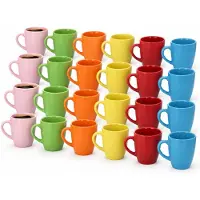 Excellent houseware koffie mok Sevilla - set 24x stuks - multi kleuren - 350 ml - mokken - keramiek