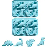 Famanu – Dinosaurus siliconenvormen 8 holtes voor cake, ijs en snoep, BPA vrij