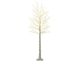 HOMCOM - Lichtgevende kerstboom - Kunststof - 21,5L x 21,5B x 180H cm - Wit