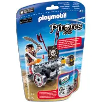 Playmobil Piraten 6165, 5 figuren, Interactieve kanon in het zwart met piraat, meerkleurig, plastic