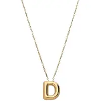 Lucardi Dames Stainless steel ketting met hanger letter voor dames - Ketting - Staal - Goudkleurig - 50 cm