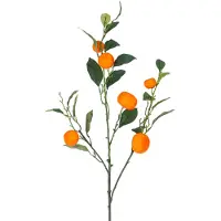 Easyplants | Kunsttak Mandarin 104 cm oranje | Zijde | Nepbloemen | oranje | Onderhoudsvrij | Kant-en-klaar