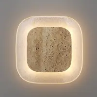 Maytoni LED-wandlamp Tavo, crème / amber, Woon-/ Eetkamer, Glas, Modern, LED wandlamp