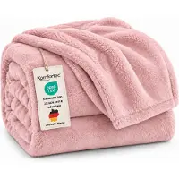 Komfortec Fleece Deken - Met kasjmier gevoel - Plaid - Fleece Plaid - Fleece Dekens - Fleece Deken 130x150 cm – Super Zacht – Roze
