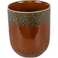 Clayre & Eef Mok 150 ml Bruin Blauw Keramiek Theemok Bruin Theemok
