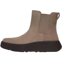FitFlop Women F-Mode Suede Flatform Chelsea Boots Taupe-Schoenmaat 41