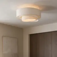 LumenXL Plafondlamp Neroi met 3 gelaagde linnen kappen - beige