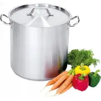 Stalgast Hoge RVS Pan 36,6L met Deksel - Satiné