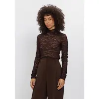 Dante6 Dames Tops & T-shirts Irony Lace Turtle Neck Top - Bruin - Maat L