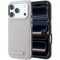 Karl Lagerfeld - Grained Leather Mono Resin Logo MagSafe (KLHMP18X6PWKLMHP) - iPhone 18 Pro Max / iPhone 17 Pro Max - Pink