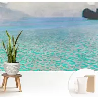 Wallfluent Fotobehang - Romig Vliesbehang - 208x146 cm - Turkoois Water Muurschildering - Slaapkamer behang Landschappen - Fotobehang Vlies - Gang behang
