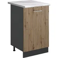 Vicco Keukenonderkast R-Line Artisanaal eiken/Antraciet 50 cm marmer werkblad, Model 70194