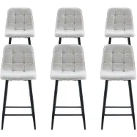 DS4U - Hugo barkruk 65 cm - Set van 6 - Champagne - Stof