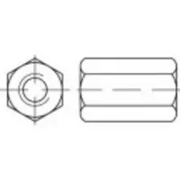 Toolcraft 1067136 Lange zeskantmoeren M24 DIN 6334 RVS A4 10 stuk(s)