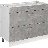 Vicco Keukenonderkast R-Line Beton/Wit 100 cm zonder werkblad, Model 71495