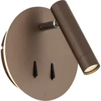 QAZQA Moderne wandlamp donker brons incl. LED met USB-C - Croft