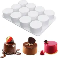 Famanu – Siliconen mal voor cilinder chocolade en desserts, 12 holtes, geschikt voor bonbons en mousse