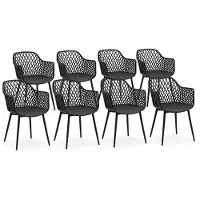 DS4U - Niall tuinstoel - Set van 8 - Zwart - Kunststof - Kuipstoel