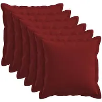 vidaXL Kussensloop 6 st HOUTEN Wijnrood 35 x 35 cm Faux Linnen