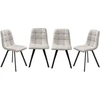 CALICOSY - Set van 4 gestoffeerde stoelen - CHILLI