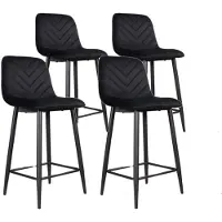 DS4U - Gaby barkruk 65 cm - Set van 4 - Zwart - Velvet