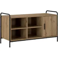 vidaXL - Schoenenkast - 100 - x - 39,5 - x - 55,5 - cm - Bewerkt - hout - Artisanaal - eiken