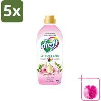 Dreft 5 x - Ultimate Care - Wasverzachter - Roze Bloem - Anti-Veroudering - 40 Wasbeurten - Bulkverpakking - Wasverzachter - Douchemop - Anti-aging