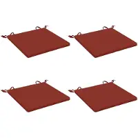 vidaXL Zitkussens SOEST 4 st 100% Polyester Rood 45 x 45 x 3 cm