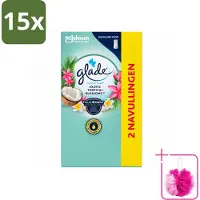 Glade 15 x - Touch & Fresh - Exotic Tropical Blossoms - 2x 10 ml - Bulkverpakking - Geur - Douchemop - Frisheid