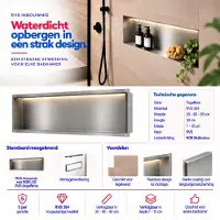 Guido Gusto RVS Inbouwnis 30x90x10cm met tegelflens en RGB verlichting