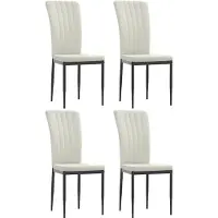 vidaXL Eetkamerstoelen 4 st fluweel crèmekleurig