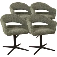 DS4U - Mila armstoel met terugdraaifunctie - Set van 4 - Groen - Stof
